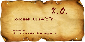 Koncsek Olivér névjegykártya