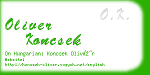 oliver koncsek business card